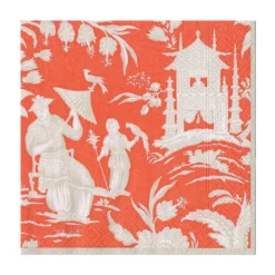 Caspari Paper Luncheon Napkins|Silk Road Toile Mandarin Luncheon Napkins - 20 Per Package