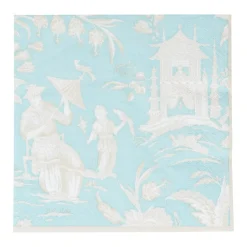 Caspari Paper Luncheon Napkins|Capri|Silk Road Toile Robin's Egg Luncheon Napkins - 20 Per Package