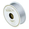 Caspari Christmas Ribbons & Bows|Ribbons & Bows|Silver Metallic Wired Grosgrain Ribbon - 1 Spool Of Ribbon