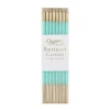 Caspari Birthday|Slim Birthday Candles in Robin's Egg & Gold - 16 Candles Per Package