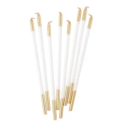 Caspari Graduation Celebration|Birthday|Slim Birthday Candles in White & Gold - 16 Candles Per Package