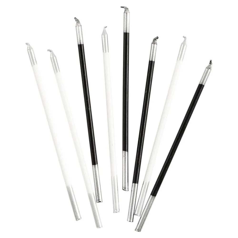 Caspari Birthday|Slim Birthday Candles in Mixed Black & White - 16 Candles Per Package
