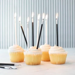 Caspari Birthday|Slim Birthday Candles in Mixed Black & White - 16 Candles Per Package