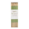 Caspari Graduation Celebration|Birthday|Slim Birthday Candles in Moss Green & Gold - 16 Candles Per Package