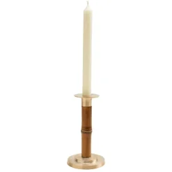 Caspari Lamps & Candle Holders|Candlesticks|Small Bamboo Candlestick in Medium Brown - 1 Each