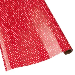 Caspari Christmas Wrapping Paper|Memorial Day|Small Dots Gift Wrapping Paper on Red High-Gloss - 30" x 8' Roll