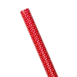 Caspari Christmas Wrapping Paper|Memorial Day|Small Dots Gift Wrapping Paper on Red High-Gloss - 30" x 8' Roll