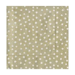 Caspari Christmas Napkins|Graduation Celebration|Small Dots Paper Luncheon Napkins in Platinum - 20 Per Package