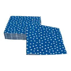 Caspari Paper Cocktail Napkins|Small Dots Royal Blue Cocktail Napkins - 20 Per Package