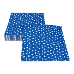 Caspari Paper Luncheon Napkins|Small Dots Royal Blue Luncheon Napkins - 20 Per Package