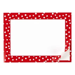 Caspari Christmas Gift Tags & Labels|Gift Tags & Enclosure Cards|Small Dots Self-Adhesive Labels in Red - 12 Per Package