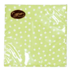 Caspari Paper Cocktail Napkins|Small Dots Spring Green Cocktail Napkins - 20 Per Package