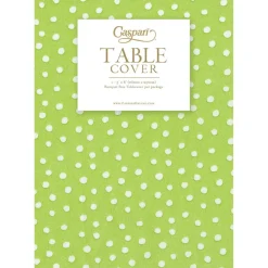 Caspari Table Linens|Small Dots Spring Green Paper Linen Table Covers - 1 Each