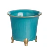 Abigails Memorial Day|Cachepots & Pots|Small Turquoise & Gold Cachepot