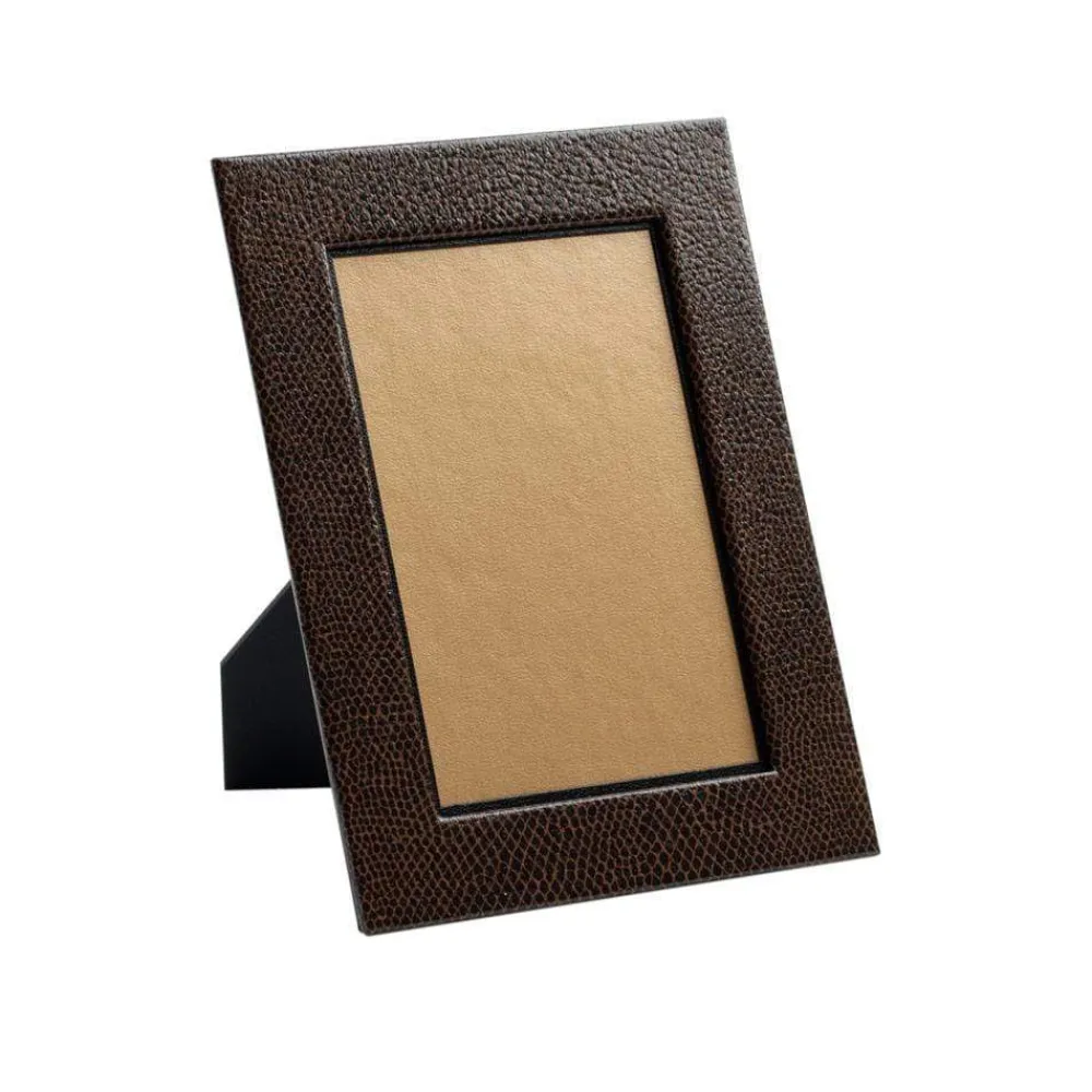 Caspari Father'S Day|Mother'S Day|Snakeskin 4" x 6" Picture Frame in Brown & Black - 1 Each
