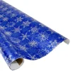Caspari Christmas Wrapping Paper|Wrapping Paper|Snowfall-Blue Foil Gift Wrap - One 30" X 6' Roll