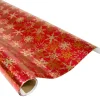 Caspari Christmas Wrapping Paper|Wrapping Paper|Snowfall-Red Foil Gift Wrap - One 30" X 6' Roll