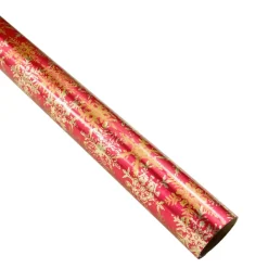 Caspari Christmas Wrapping Paper|Wrapping Paper|Snowfall-Red Foil Gift Wrap - One 30" X 6' Roll