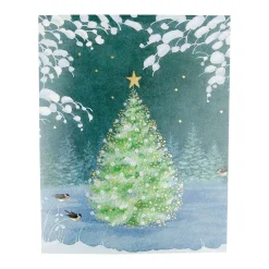Caspari Christmas And Holiday Cards|Boxed Holiday Cards|Snowflake Tree A-Size Boxed Christmas Cards - 15 Cards And Envelopes