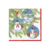 Caspari Christmas Napkins|Boxed Cocktail Napkins|Snowman Ornaments Boxed Cocktail Napkins - 40 Per Box