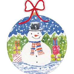 Caspari Christmas Gift Tags & Labels|Gift Tags & Enclosure Cards|Snowman Ornaments Gift Tags - 4 Per Package