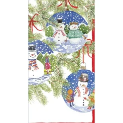 Caspari Greeting Cards|Snowman Ornaments Greeting Cards - 1 Greeting Card & 1 Envelope