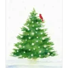 Caspari Christmas And Holiday Cards|Boxed Holiday Cards|Snowy Tree with Cardinal Petite Boxed Christmas Cards - includes 15 cards & envelopes