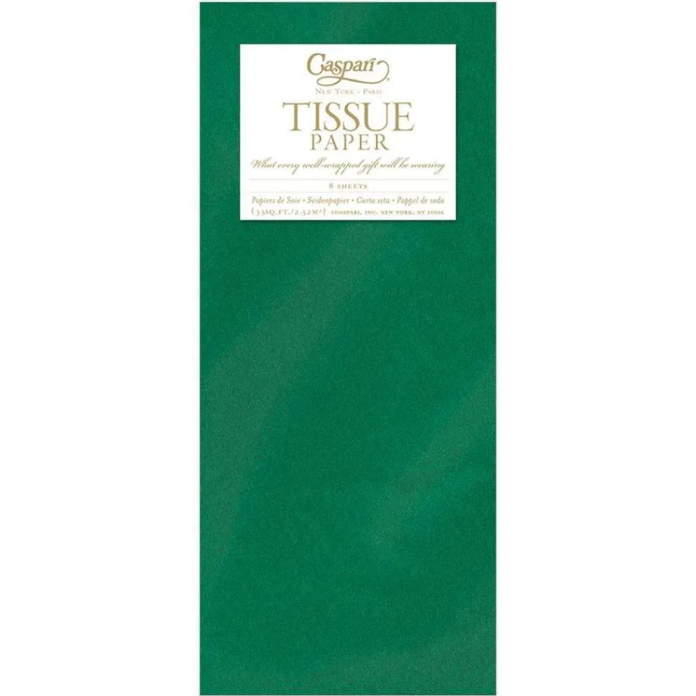 Caspari Christmas TIssue Paper|Tissue Paper|Solid Tissue Paper in Green - 8 Sheets Included