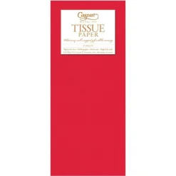 Caspari Christmas TIssue Paper|Birthday|Solid Tissue Paper in Red - 8 Sheets Included