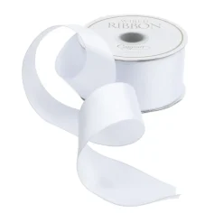 Caspari Christmas Ribbons & Bows|Easter|Solid White Satin Wired Ribbon - 9 Yard Spool
