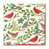 Caspari Christmas Napkins|Paper Luncheon Napkins|Songbirds and Holly Paper Luncheon Napkins in White - 20 Per Package