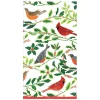 Caspari Christmas Napkins|Paper Guest Towels|Songbirds and Holly Paper Guest Towel Napkins in White - 15 Per Package