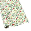Caspari Christmas Wrapping Paper|Wrapping Paper|Songbirds And Holly White Gift Wrapping Paper - 30" x 8' Roll