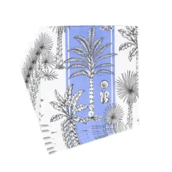 Caspari Hanukkah|Paper Luncheon Napkins|Southern Palms Blue & White Luncheon Napkins - 20 Per Package