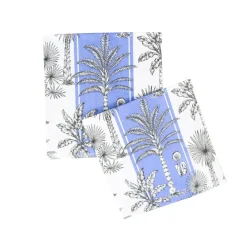 Caspari Hanukkah|Paper Luncheon Napkins|Southern Palms Blue & White Luncheon Napkins - 20 Per Package