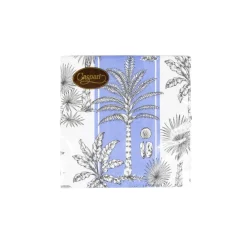 Caspari Hanukkah|Paper Luncheon Napkins|Southern Palms Blue & White Luncheon Napkins - 20 Per Package