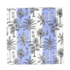 Caspari Hanukkah|Paper Cocktail Napkins|Southern Palms Blue & White Cocktail Napkins - 20 Per Package