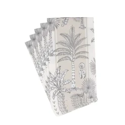 Caspari Paper Guest Towels|Southern Palms Flax & White Guest Towel Napkins - 15 Per Package