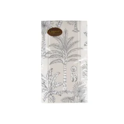 Caspari Paper Guest Towels|Southern Palms Flax & White Guest Towel Napkins - 15 Per Package