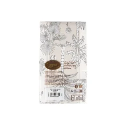 Caspari Paper Guest Towels|Southern Palms Flax & White Guest Towel Napkins - 15 Per Package