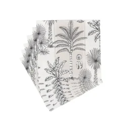 Caspari Paper Luncheon Napkins|Southern Palms Flax & White Luncheon Napkins - 20 Per Package