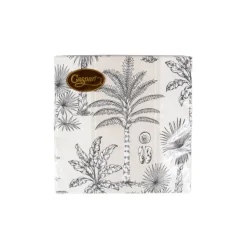Caspari Paper Luncheon Napkins|Southern Palms Flax & White Luncheon Napkins - 20 Per Package