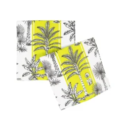 Caspari Paper Cocktail Napkins|Southern Palms Green & White Cocktail Napkins - 20 Per Package