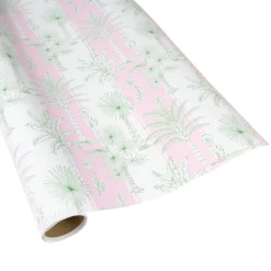 Caspari Wrapping Paper|Southern Palms in Pink & White Gift Wrap - 1 Continuous Roll of Wrapping Paper