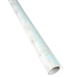 Caspari Wrapping Paper|Southern Palms in Robin's Egg & White Gift Wrap - 1 Continuous Roll of Wrapping Paper