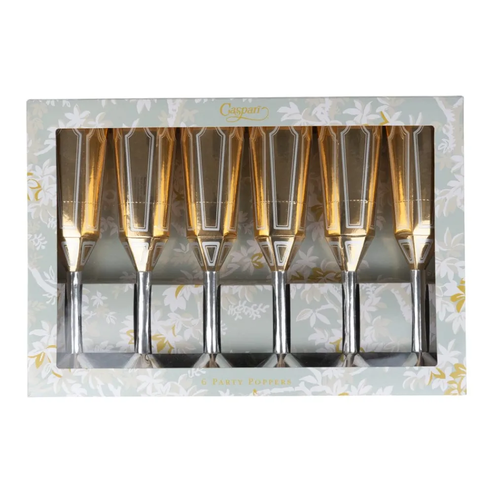 Caspari Christmas Crackers|Graduation Celebration|Sparkling Flutes Party Poppers 10 inch - 6 per box