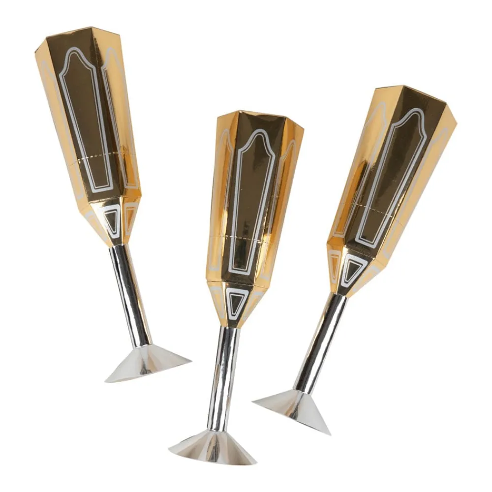 Caspari Christmas Crackers|Graduation Celebration|Sparkling Flutes Party Poppers 10 inch - 6 per box