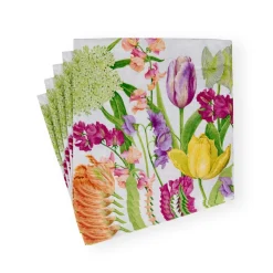 Caspari Paper Dinner Napkins|Spring Flower Show Dinner Napkins - 20 Per Package