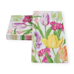 Caspari Paper Guest Towels|Spring Flower Show Guest Towel Napkins - 15 Per Package
