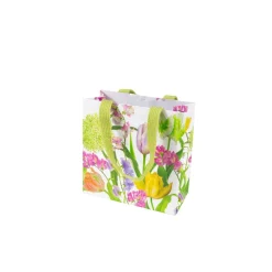Caspari Bridal Shower|Gift & Bottle Bags|Spring Flower Show Small Square Gift Bags - 1 Each